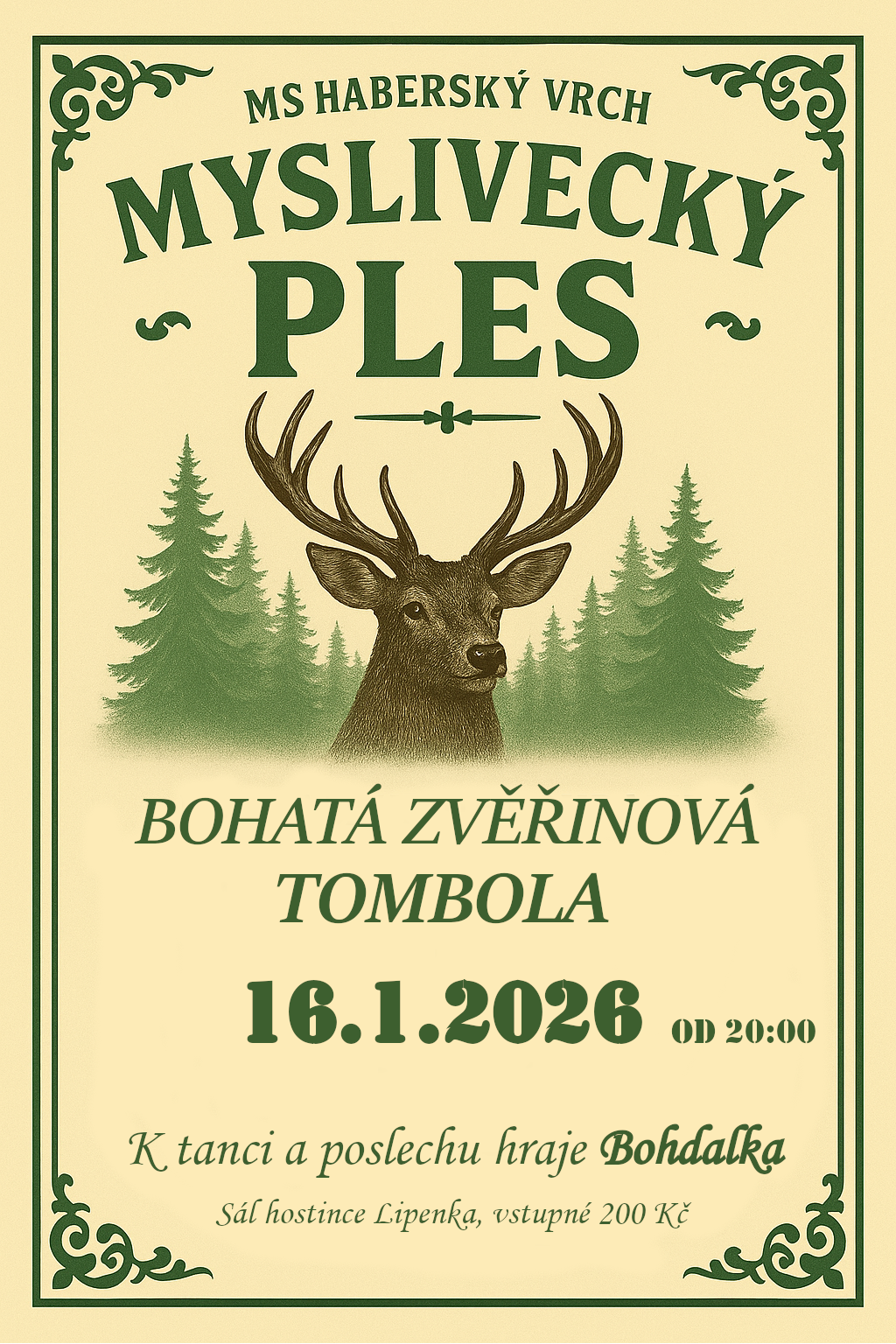 Pozvánka na myslivecký ples