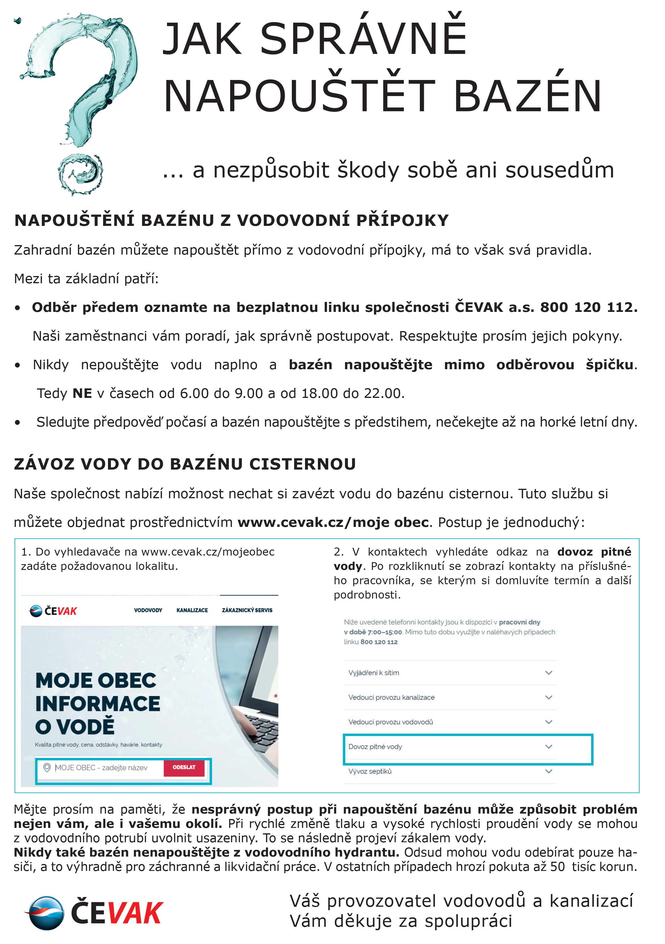 JAK SPRÁVNĚ NAPOUŠTĚT BAZÉN