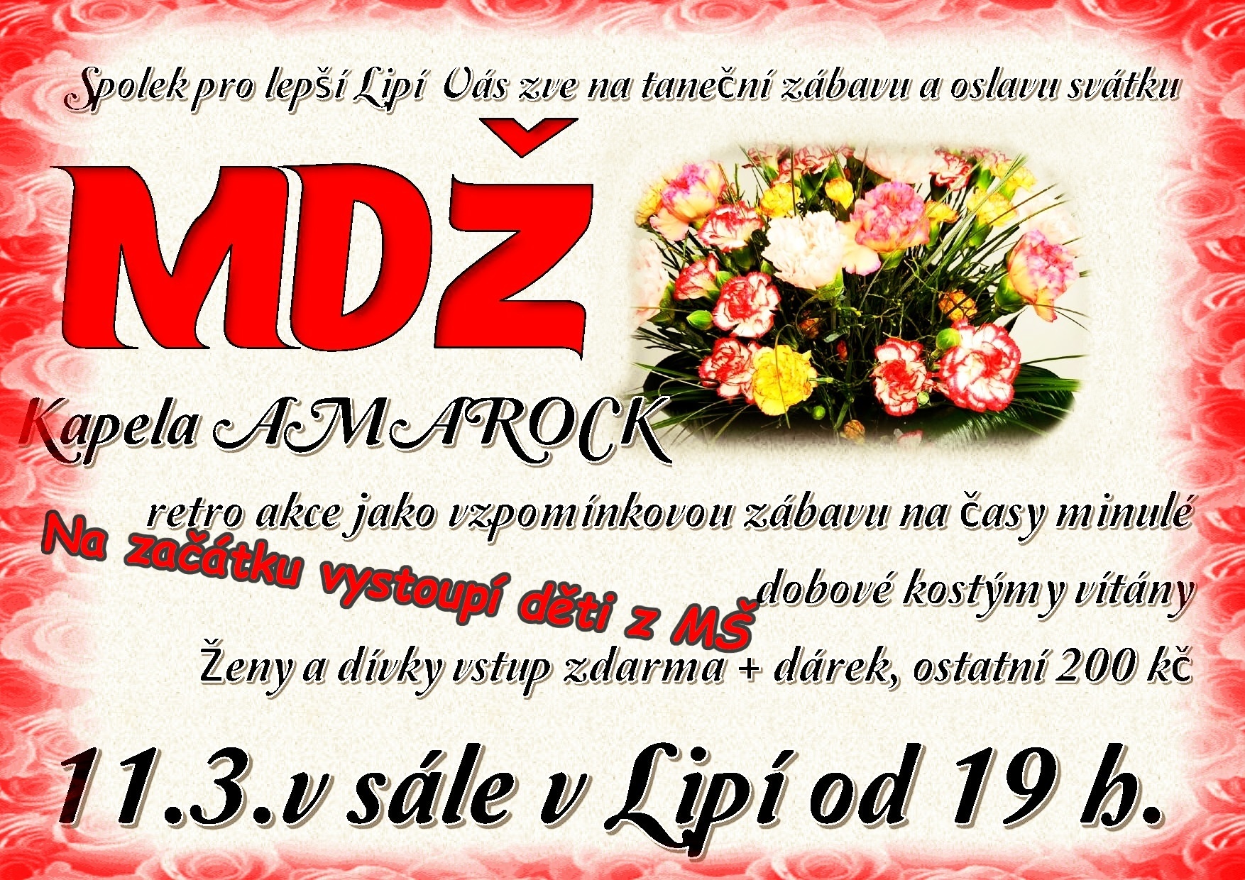 MDŽ-taneční zábava v Lipí 11.3. 