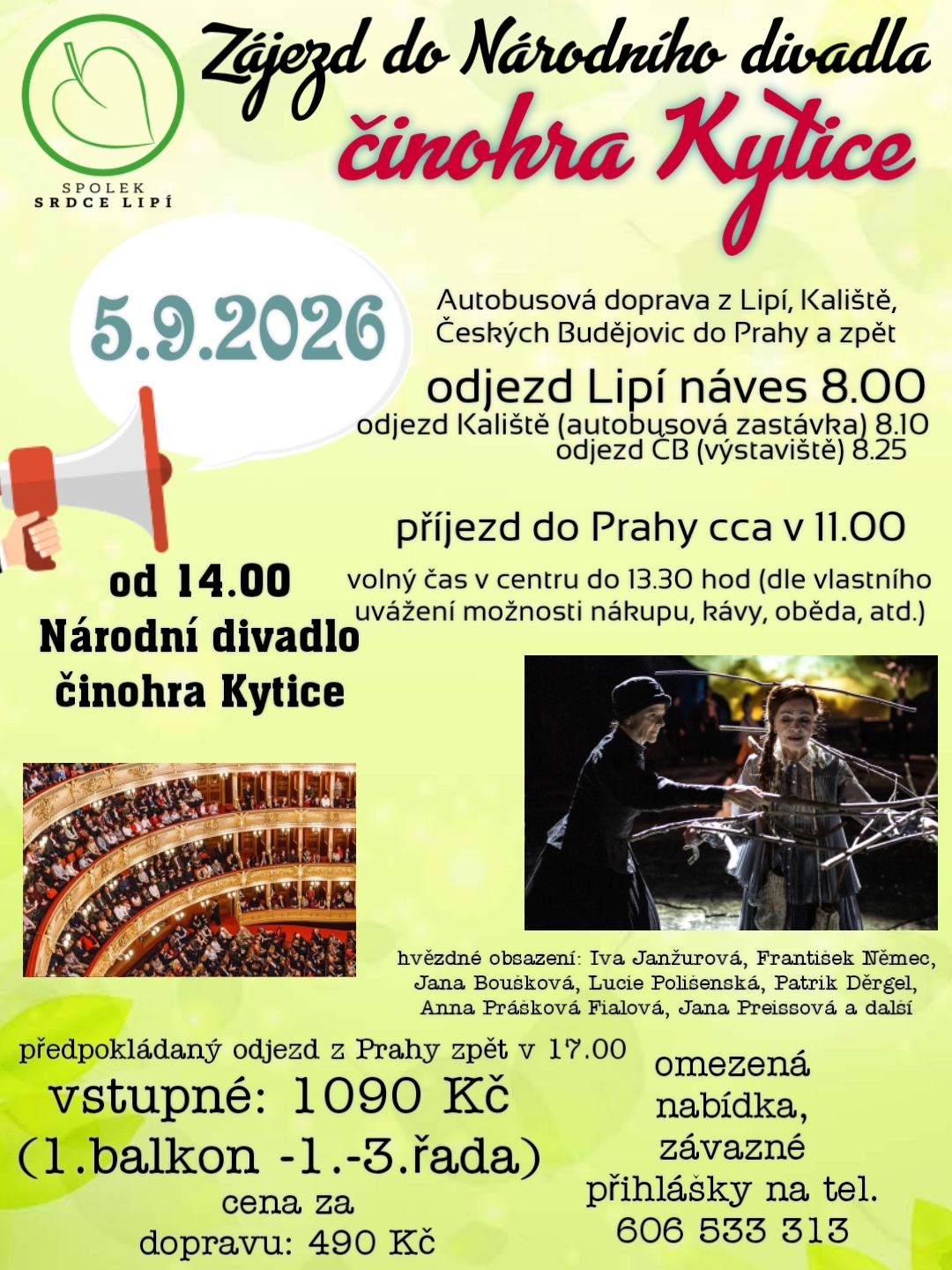 Zájezd do Národního divadla - činohra Kytice